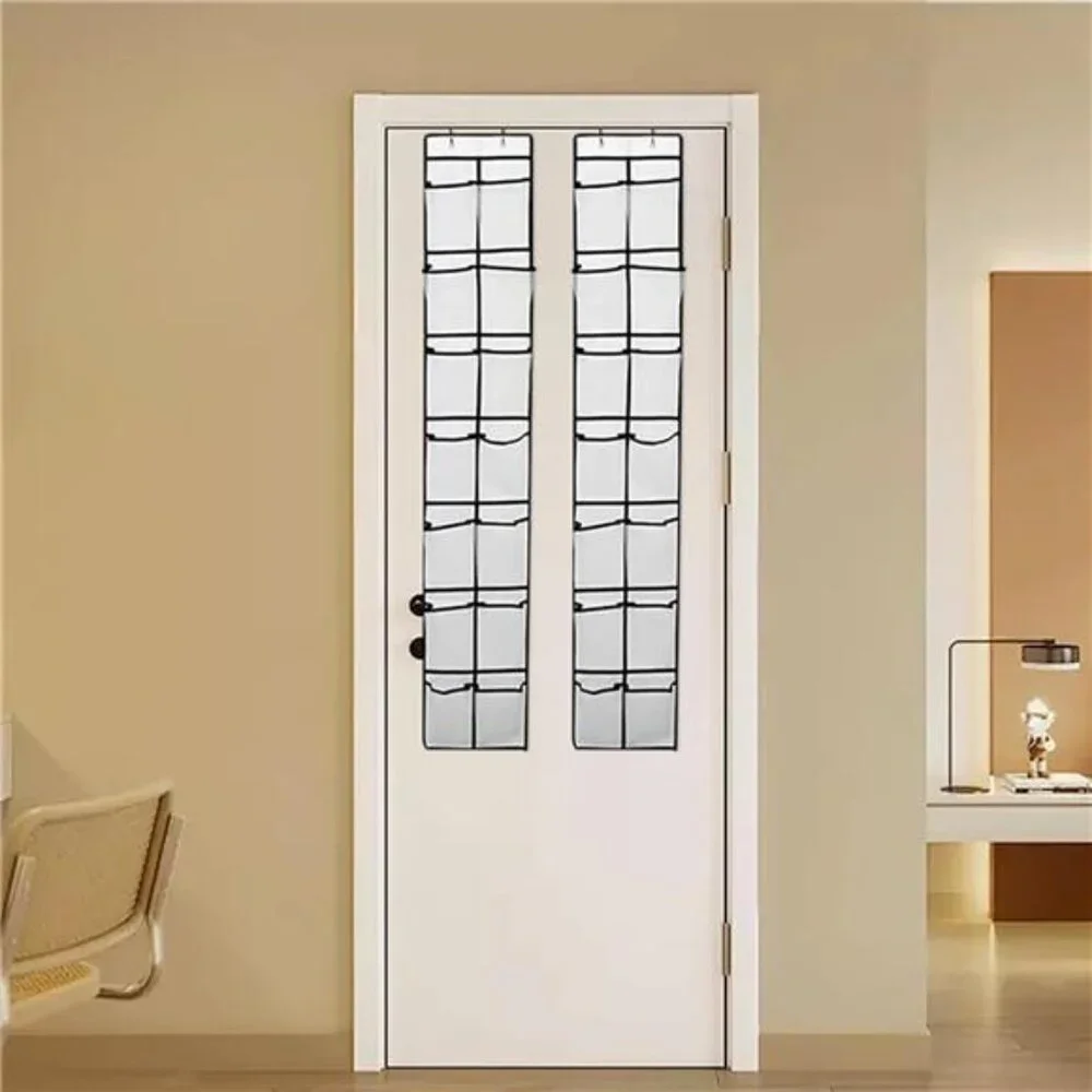 Over Door Shoe Organizer 14 Pocket Hanging Closet Storage Rack 2 Pack White